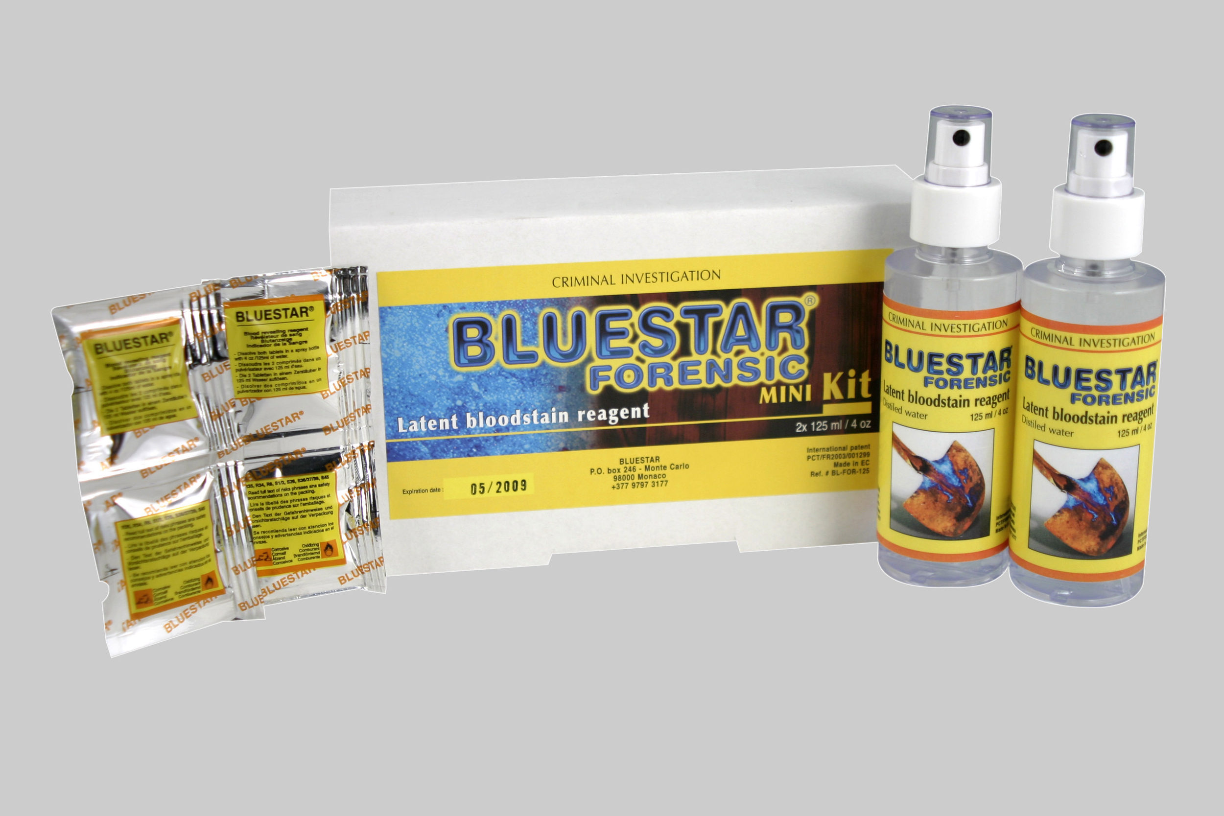 BLUESTAR MINI KIT (2 x 125ml) - SPECIAL ENTRAINEMENT - Produits police  scientifique