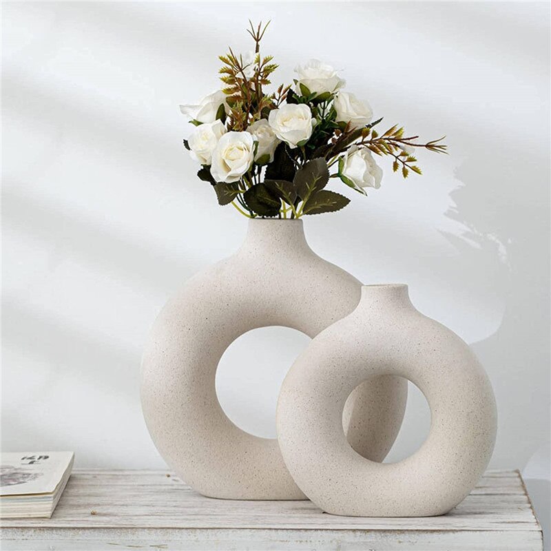 Vase-circulaire-creux-en-c-ramique-d-coration-nordique-pour-la-maison-Donuts-Pot-de-fleur