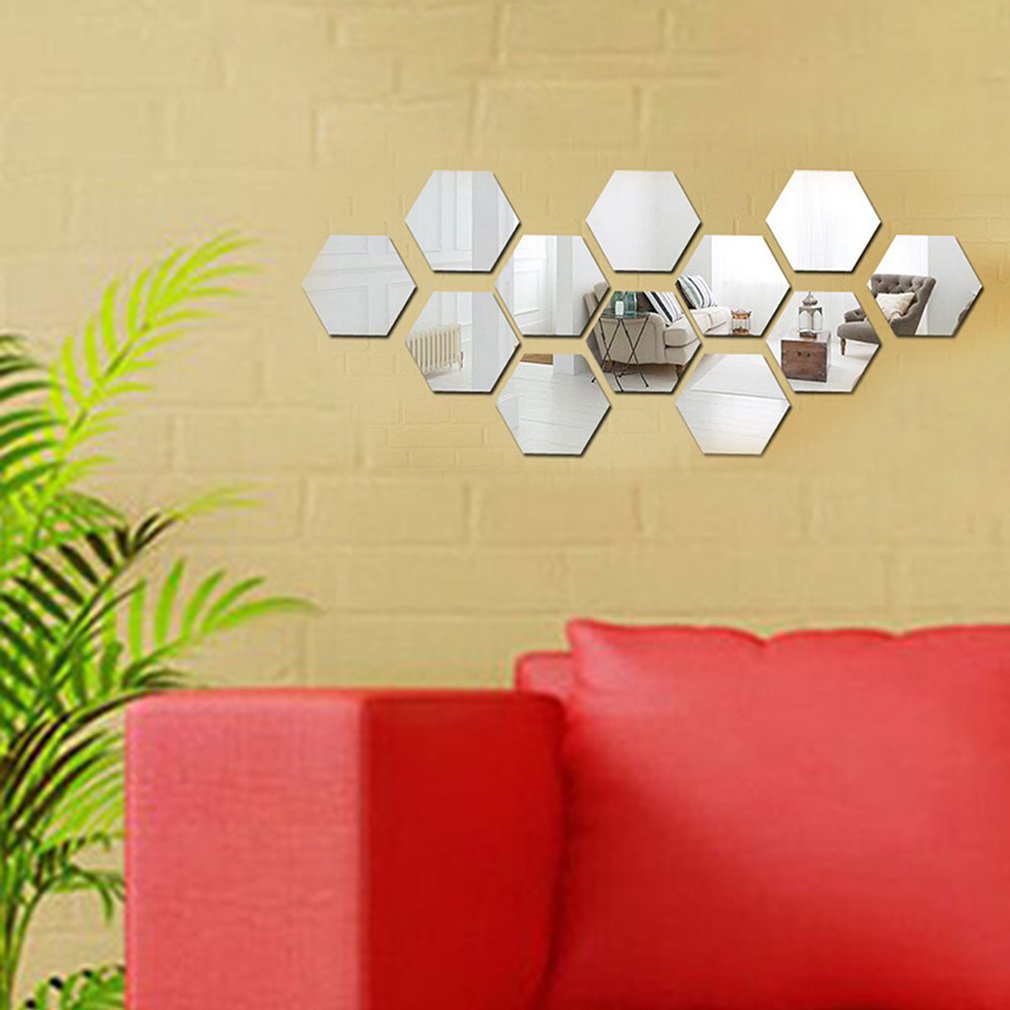 Miroir-acrylique-hexagonal-3D-12-pi-ces-autocollants-auto-adh-sifs-imperm-ables-amovibles-d-cor