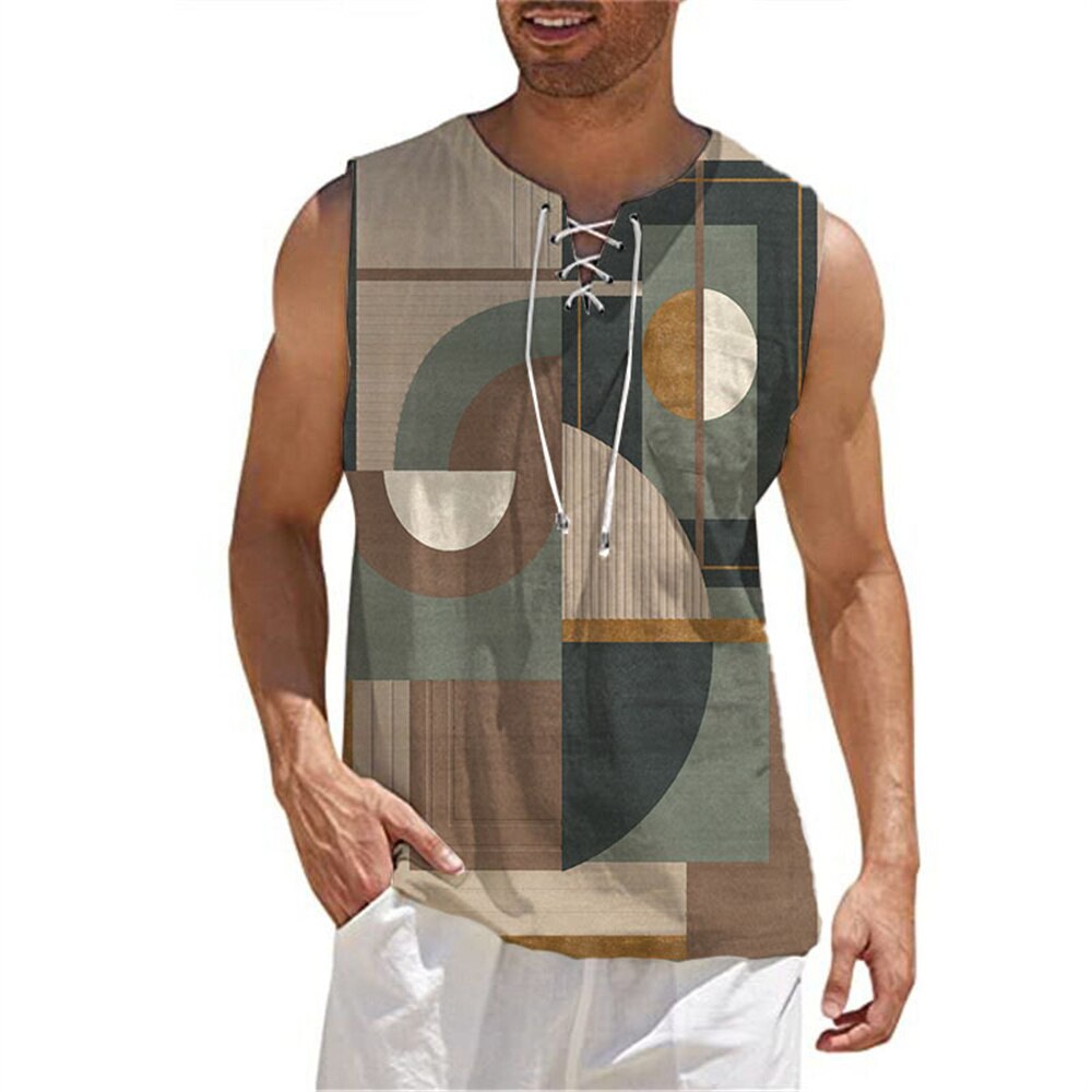 T-Shirt-sans-manches-lacets-imprim-3d-pour-homme-haut-d-contract-de-rue-ample-avec
