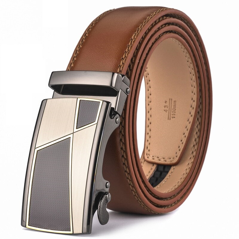 Ceinture en cuir véritable pour hommes taille 110 à 130cm