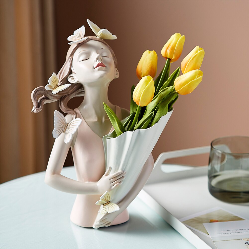 Figurine-papillon-fille-en-r-sine-Sculpture-Vase-personnage-d-coration-moderne-pour-la-maison-salon