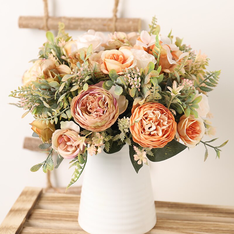 Roses-Artificielles-en-Soie-Fausses-Fleurs-D-coratives-Bouquet-de-Luxe-Arrangement-Floral-de-Grande-Qualit