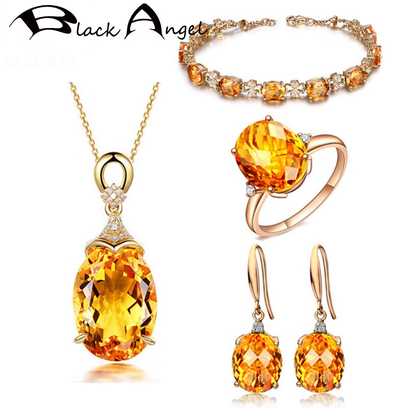 Ensemble de bijoux de luxe en Citrine