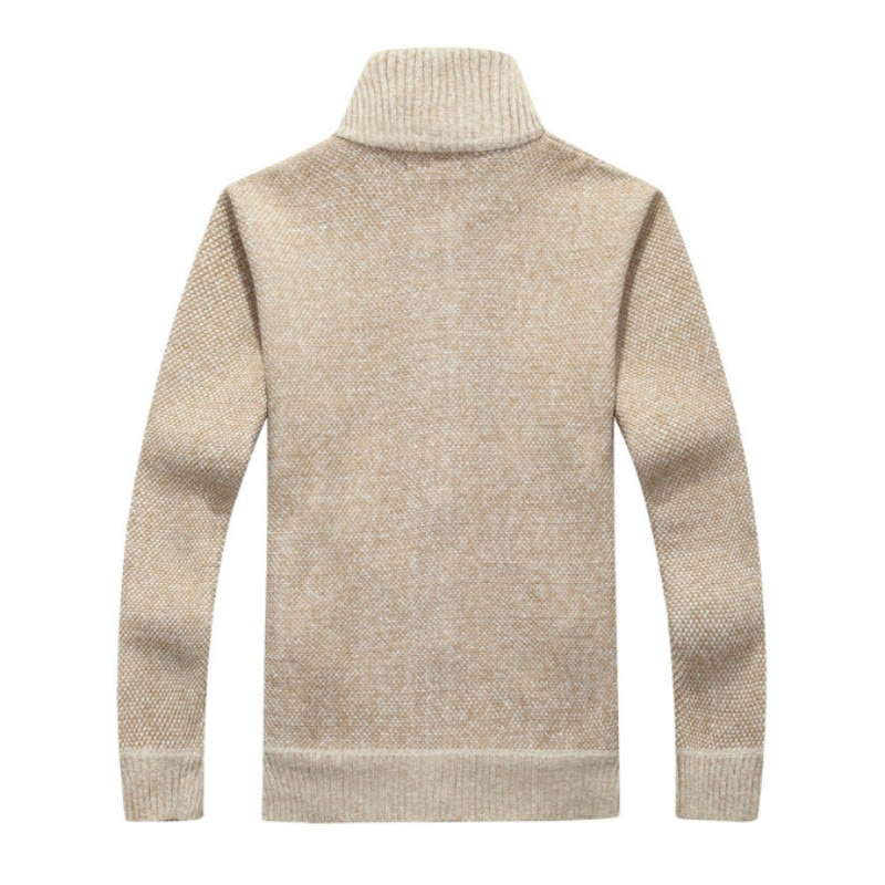 Cardigan-Manches-Longues-pour-Homme-Pull-pais-Tricot-Manteau-Polaire-Blanc-Cass-V-tement-Fermeture-clair