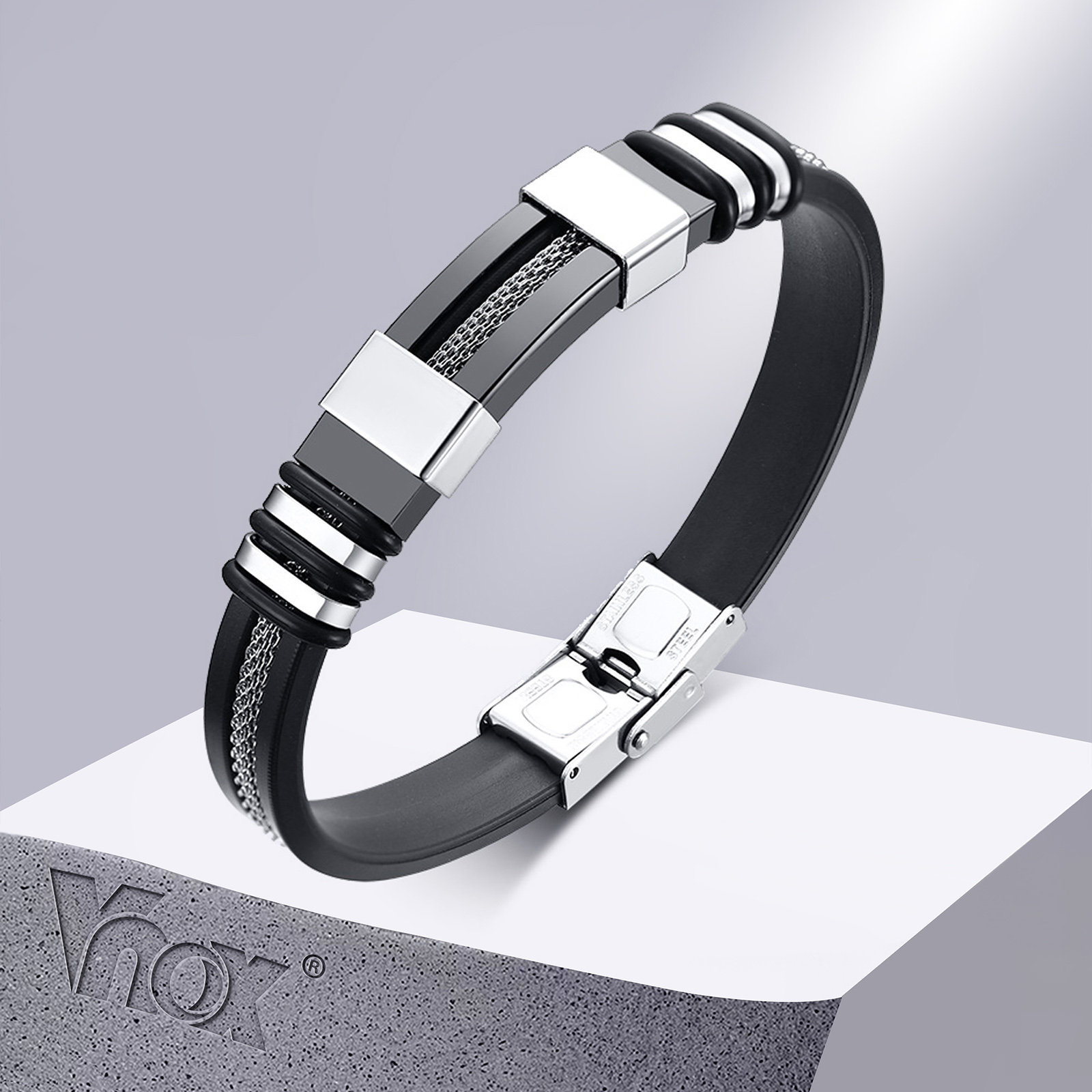 Vnox-Bracelet-en-acier-inoxydable-bracelet-pour-homme-bracelet-punk-maillons-en-silicone-rainur-noir-bracelet