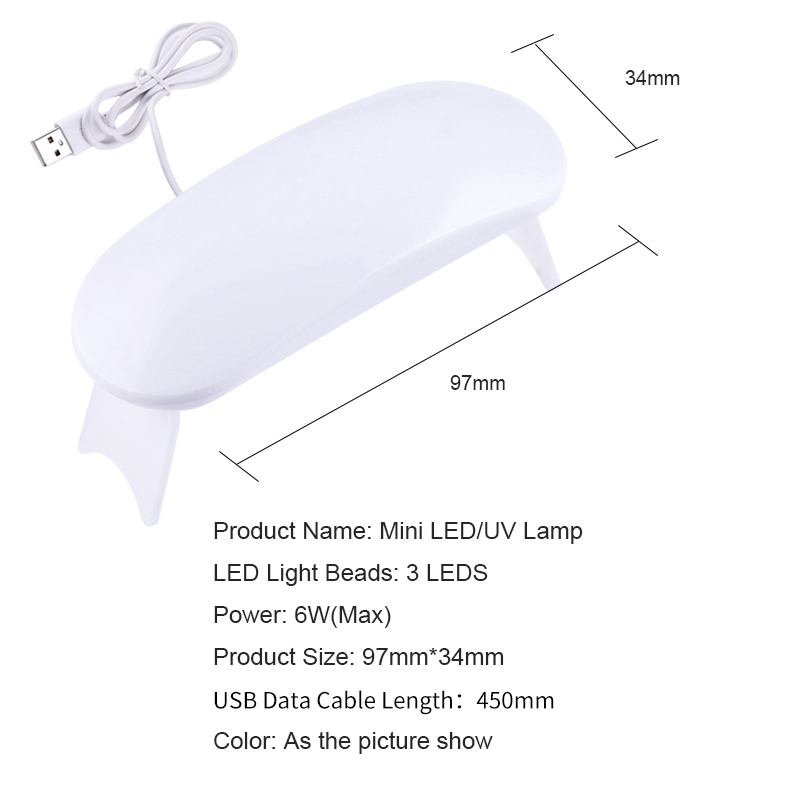 Mini-s-che-ongles-LED-lampe-UV-6W-Micro-USB-Gel-vernis-polym-risation-Machine-Nail