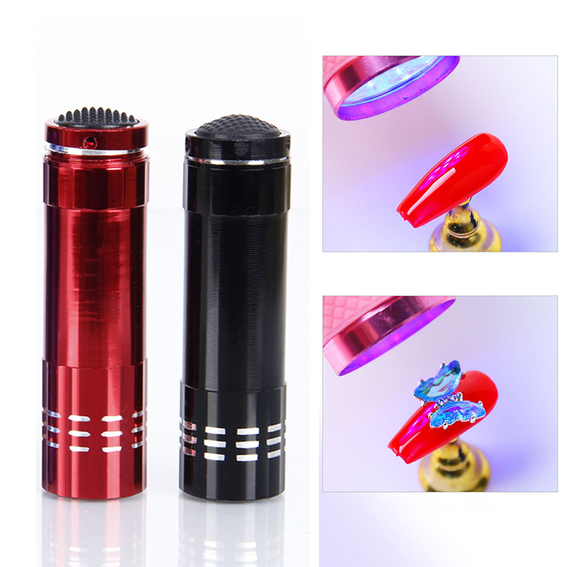 Mini-lampe-de-poche-9-LED-UV-pour-s-cher-les-ongles-Gel-adh-sif-s