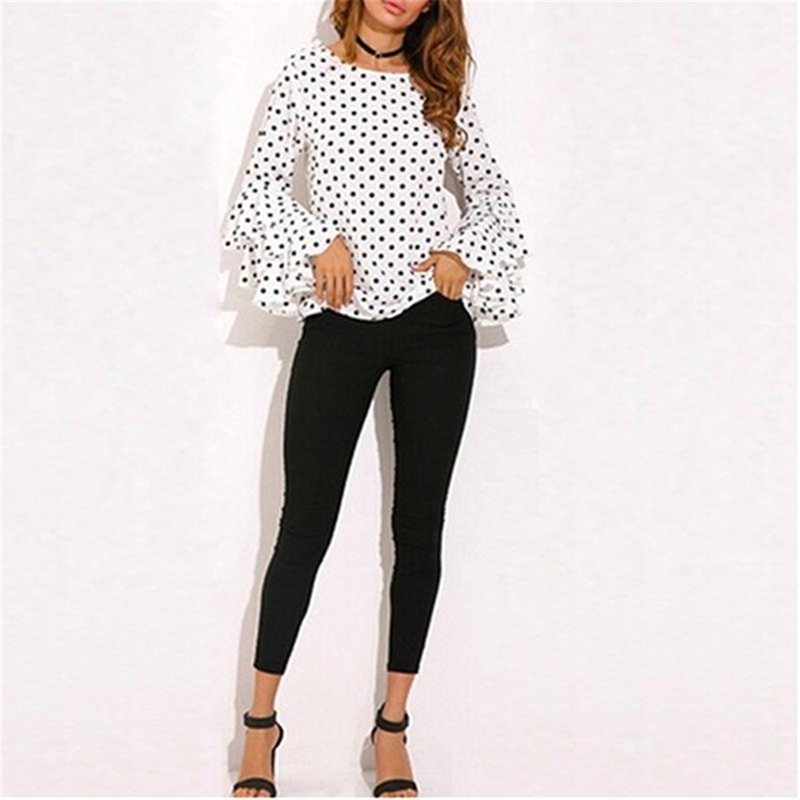 Chemisier-manches-longues-et-col-rond-pour-femme-chemise-d-contract-e-pois-la-mode-grande