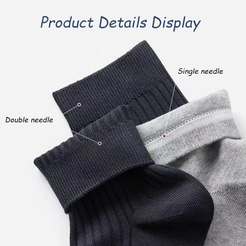 Chaussettes-en-pur-coton-pour-hommes-respirantes-absorbant-la-transpiration-d-pistolet-ant-document-solide-affaires