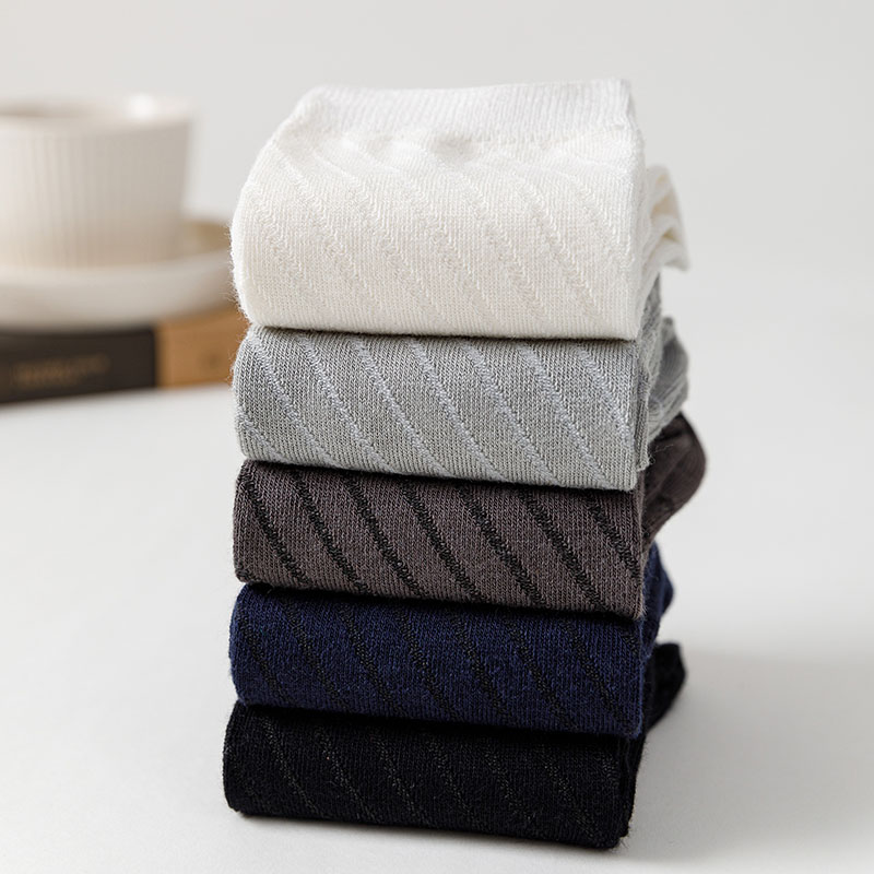 Chaussettes-en-Fibre-de-Bambou-pour-Homme-Harajuku-R-tro-Respirantes-Longues-et-Noires-D-odorantes