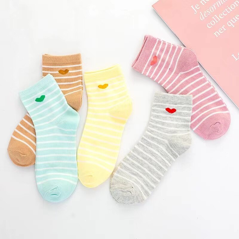 Chaussettes-courtes-en-coton-pour-femmes-et-filles-chaussettes-pliantes-ours-de-barre-de-dessin-anim