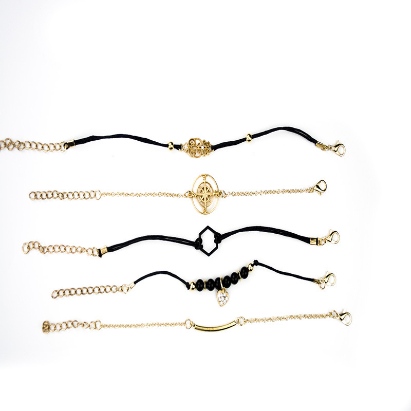 SUMENG-Bracelets-de-perles-noires-boh-mes-pour-femmes-ensembles-de-bijoux-en-UL-coeur-boussole