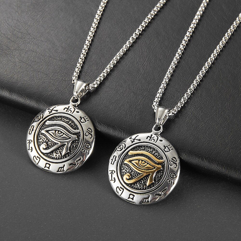 Collier-pendentif-il-d-horus-antique-en-acier-inoxydable-collier-Vintage-de-bouddha-amulette-Rune-pour