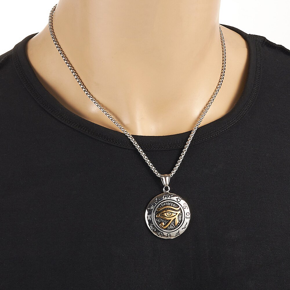 Collier-pendentif-il-d-horus-antique-en-acier-inoxydable-collier-Vintage-de-bouddha-amulette-Rune-pour