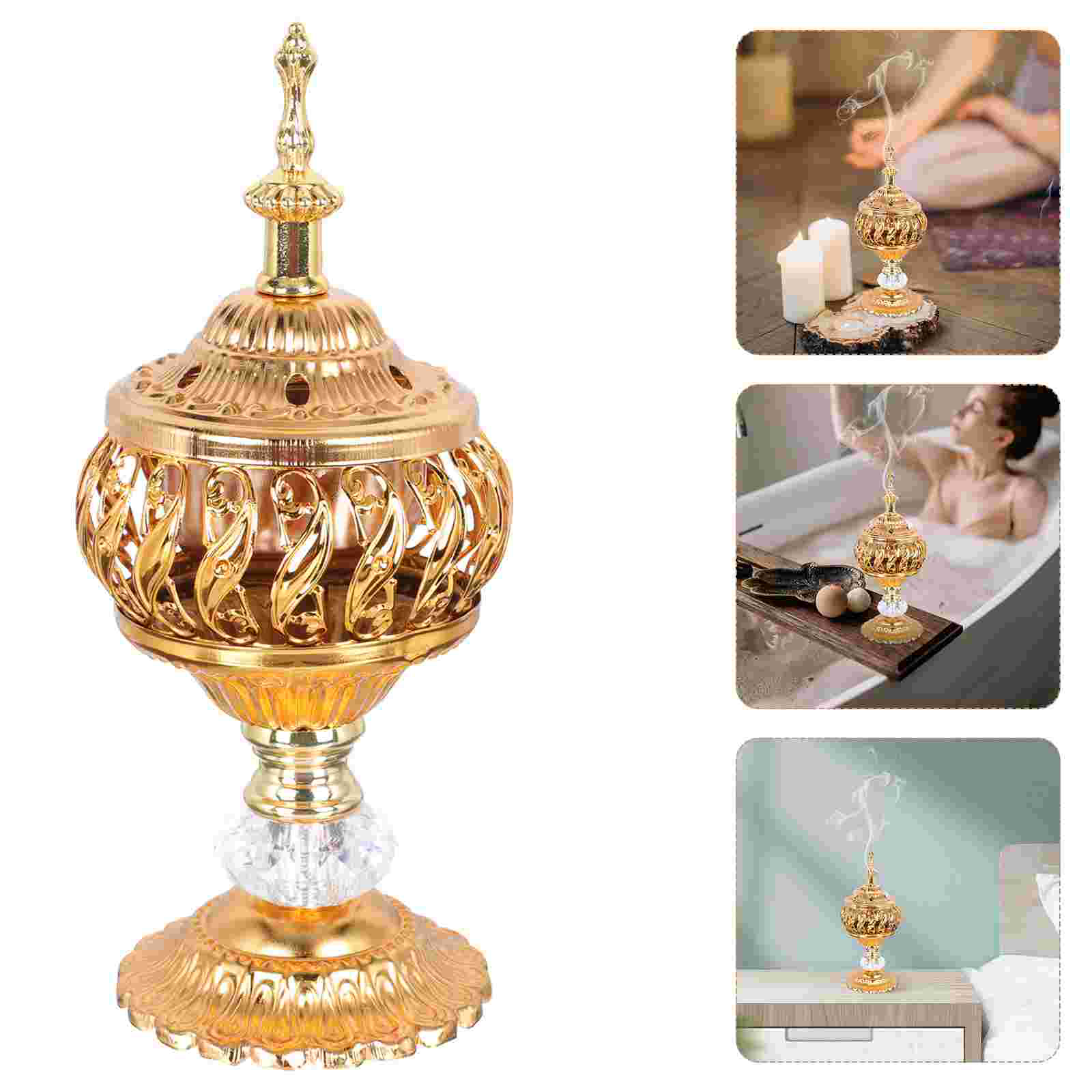 Encensoir décoratif en métal doré