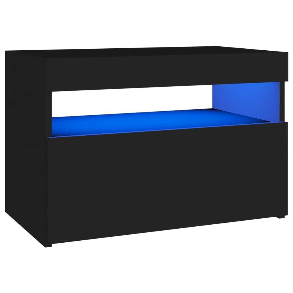 Table-de-chevet-avec-lumi-res-LED-Noir-60x35x40-cm-Agglom-r-Table-de-nuit-de