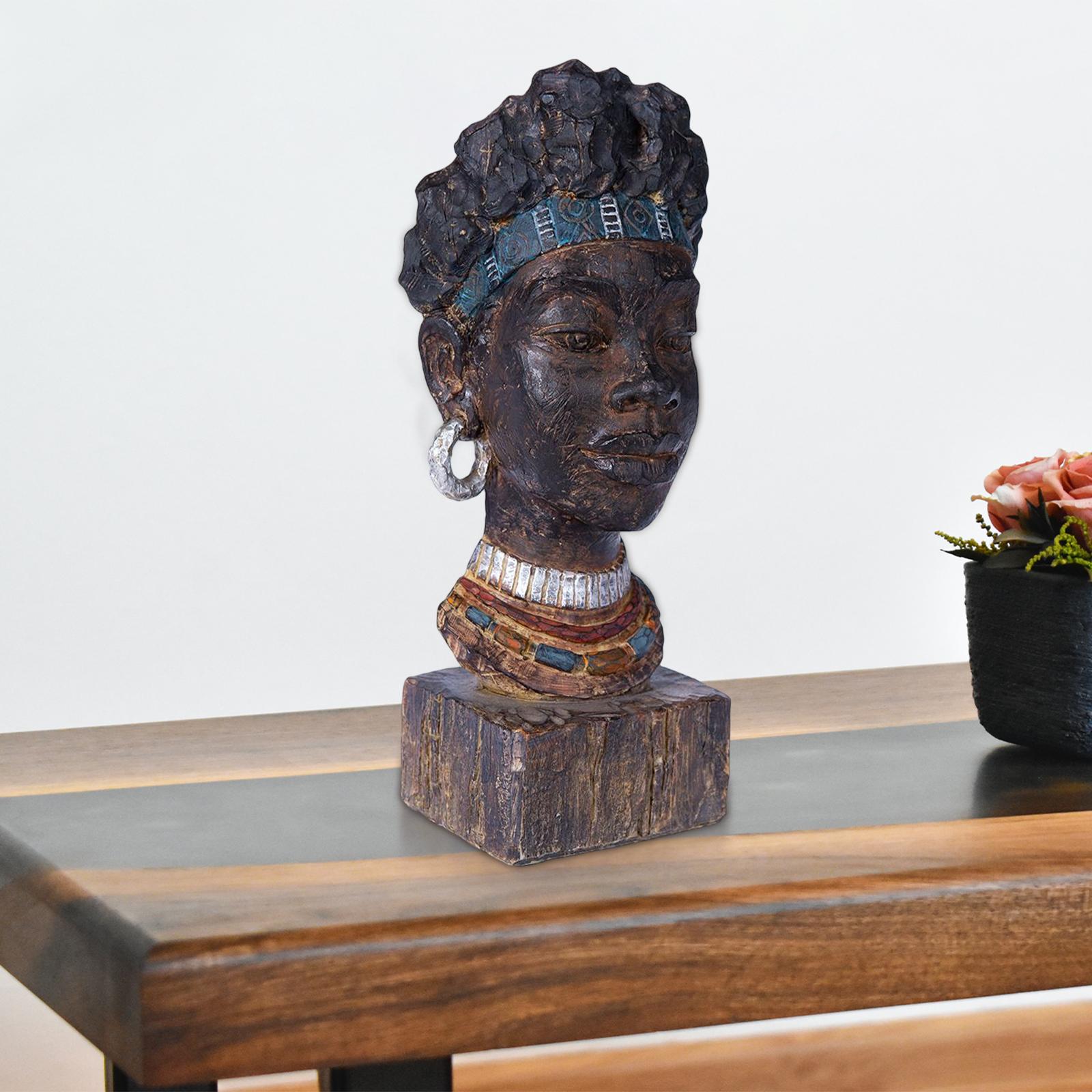 Sculpture buste décoration Africaine en résine