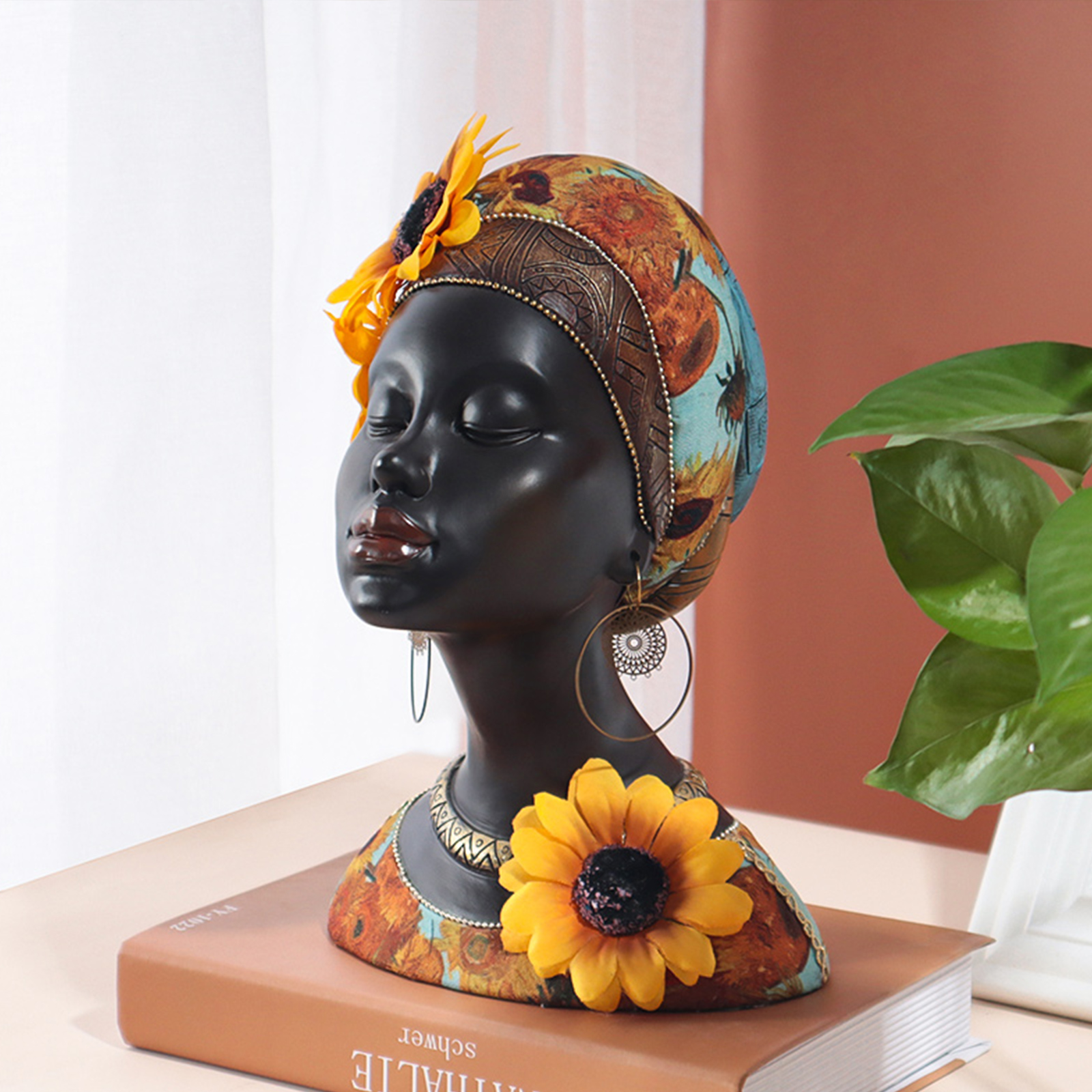 Sculpture buste femme Africaine en résine