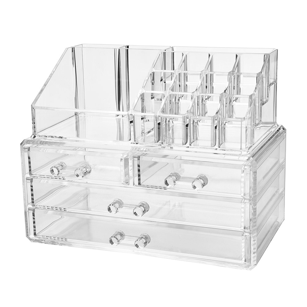 Organisateur-de-bijoux-en-acrylique-transparent-bo-te-de-rangement-de-maquillage-Double-couche-pr-sentoir