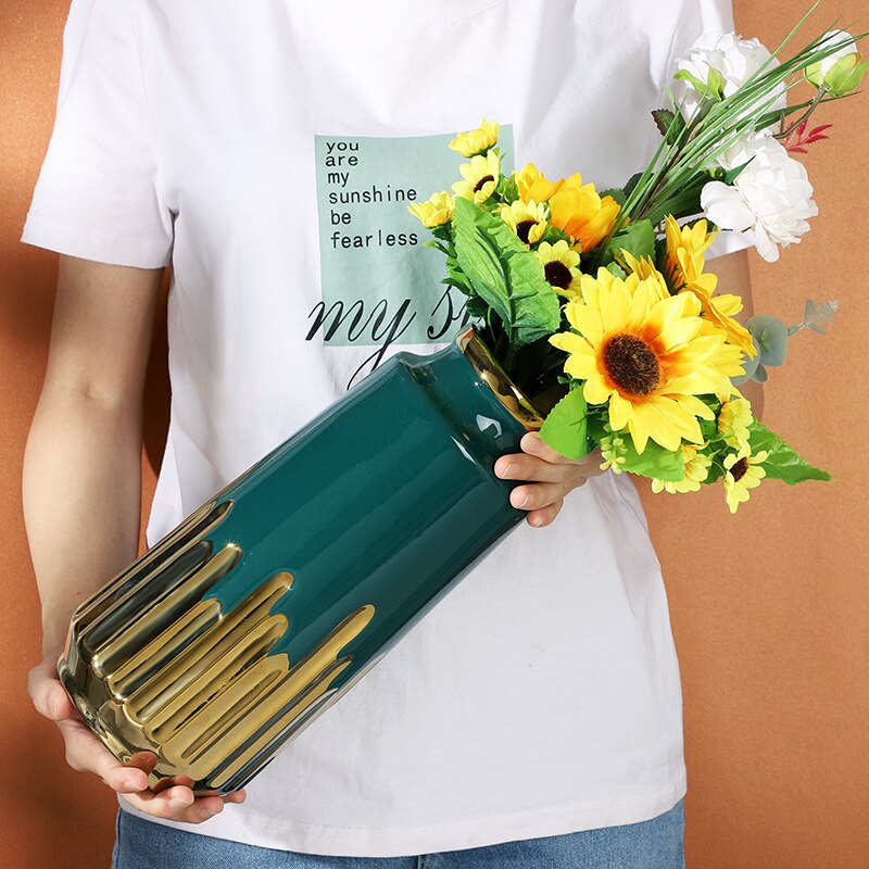 Vase-en-c-ramique-mod-le-Ins-d-coration-de-salon-Arrangement-de-fleurs-hydroponique-galvanoplastie