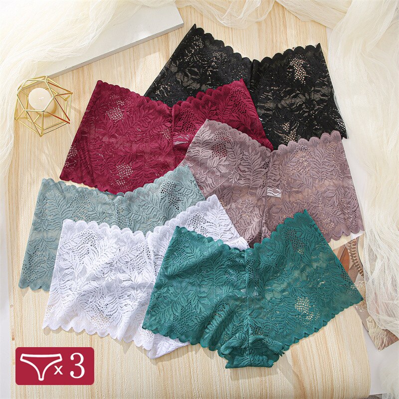 Shorty décoration dentelle 3 pièces pour femmes