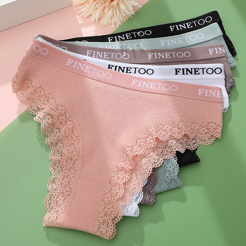 FINETOO-Culottes-en-coton-pour-femmes-4-pi-ces-lingerie-sexy-en-dentelle-florale-sous-v