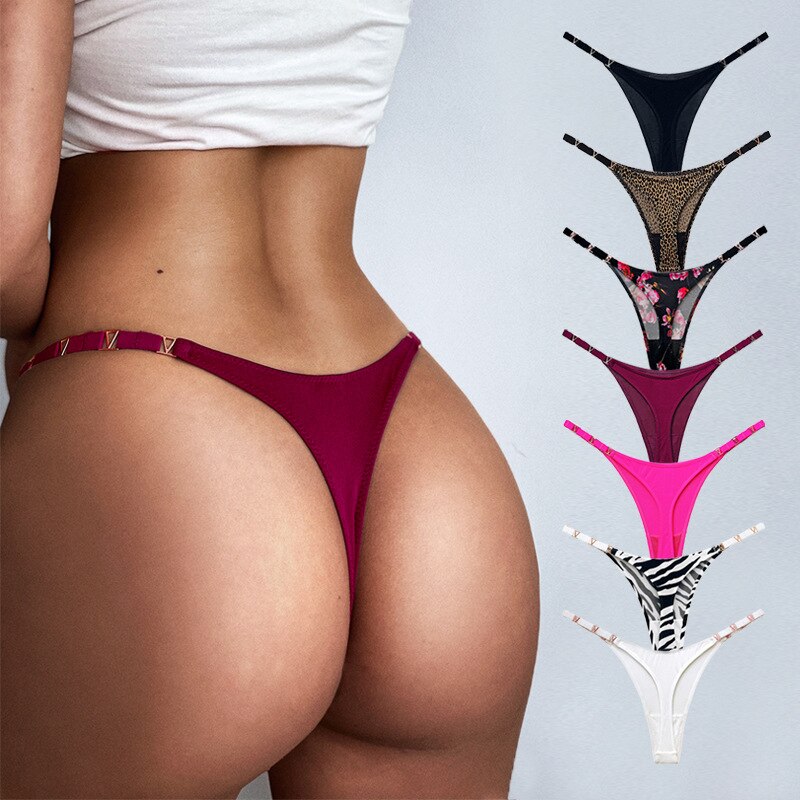 String-Sexy-en-soie-glac-e-m-tal-l-opard-culotte-pour-femmes-exercice-de-Fitness