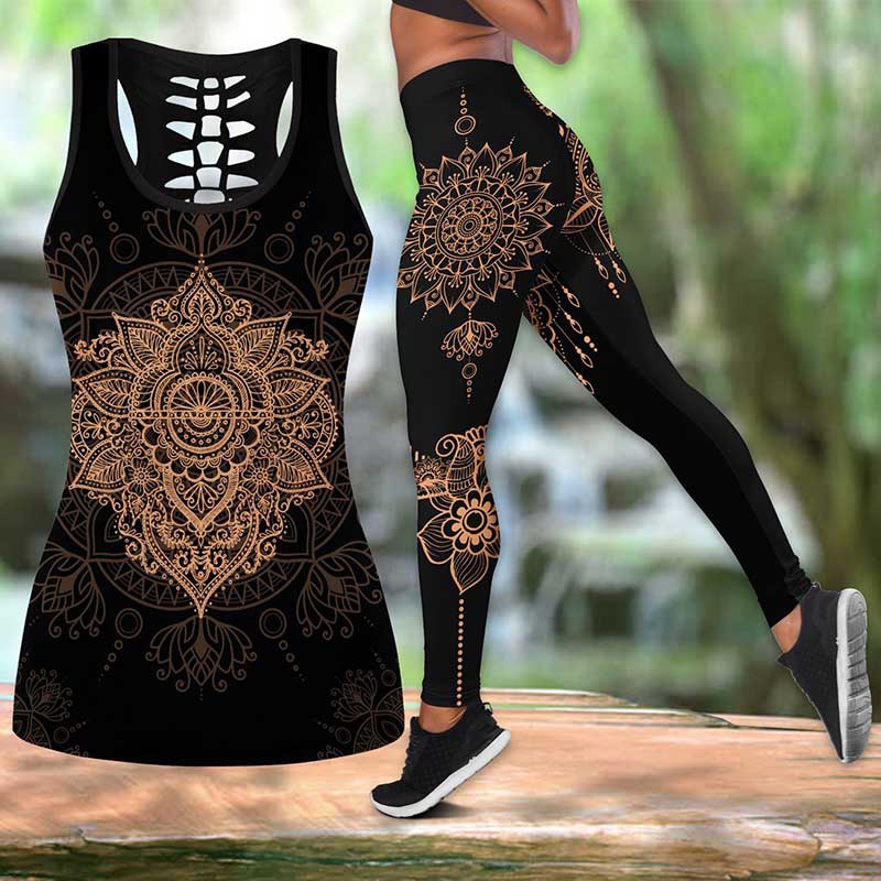 Ensemble de yoga grande taille imprimé moderne pour femme - Mode/Legging et  Brassière - Merci Boutique