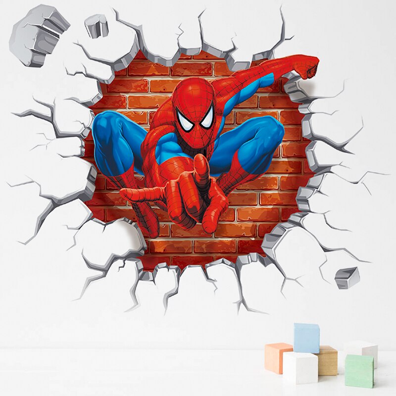 Autocollants-Muraux-3D-SpidSuffolk-Super-Reconnaissance-en-PVC-pour-D-coration-de-Chambre-d-Enfant-D