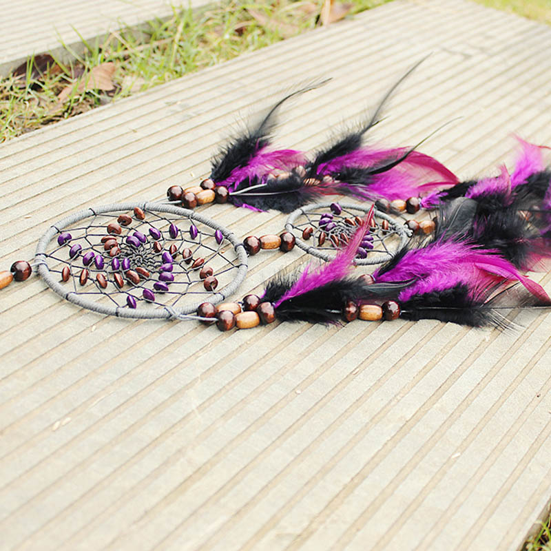 Grand-pendentif-attrape-r-ves-tiss-la-main-attrape-r-ves-deux-anneaux-pendentif-maison-plume