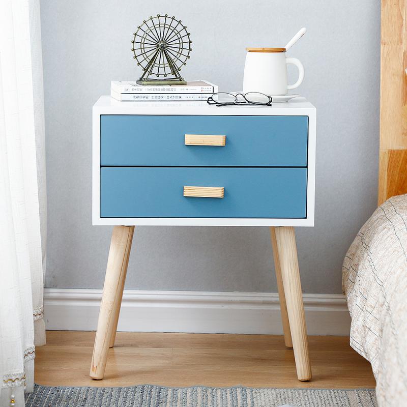 Armoire-de-chevet-2-tiroirs-Table-de-nuit-caf-rangement-moderne-meuble-de-maison-commode-Simple