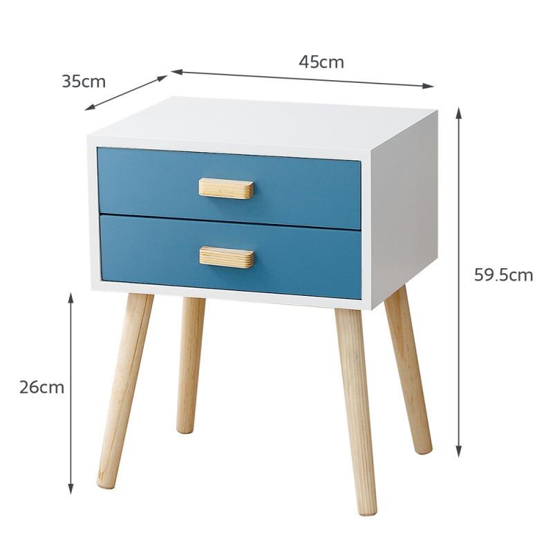 Armoire-de-chevet-2-tiroirs-Table-de-nuit-caf-rangement-moderne-meuble-de-maison-commode-Simple