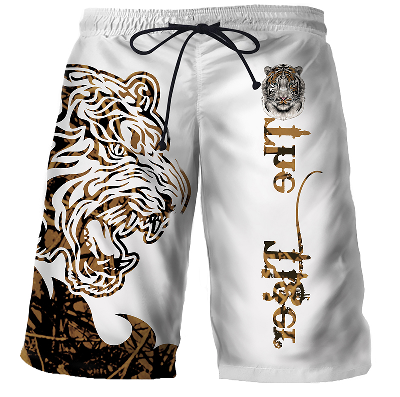 Short-de-bain-s-chage-rapide-pour-hommes-maillot-de-bain-d-t-confortable-tigre-Lion