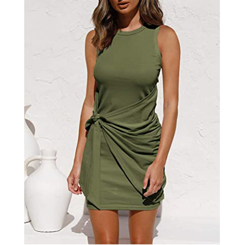 Robe moulante col rond pour femmes