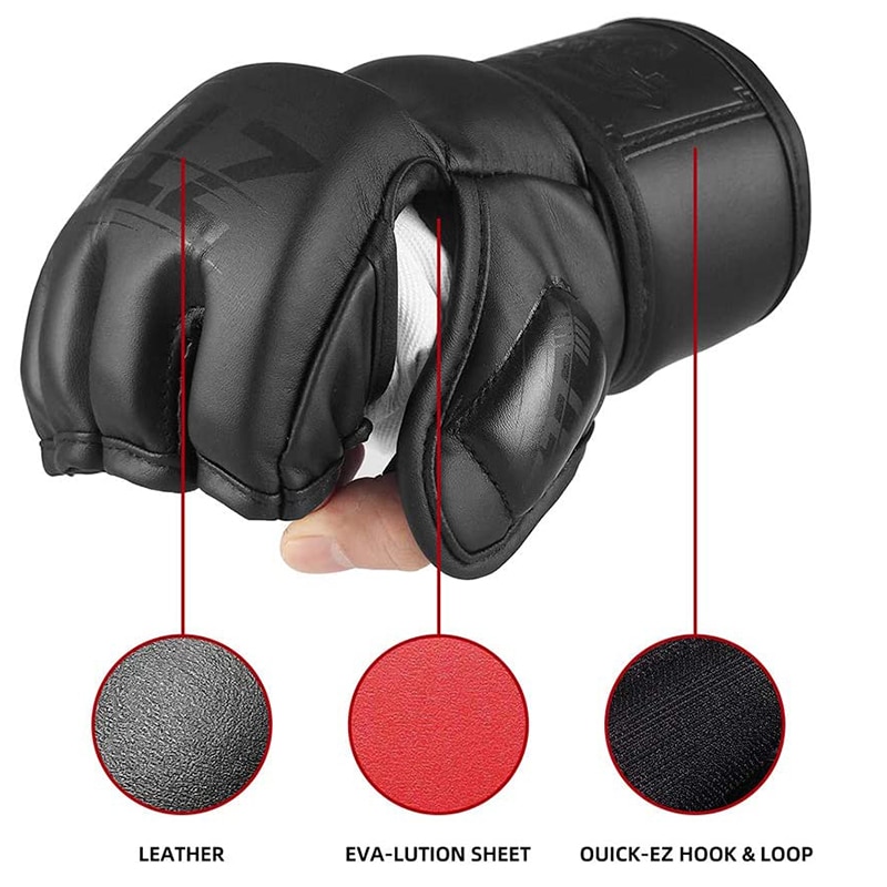 ZTTY-Gants-d-entra-nement-en-cuir-PU-pour-homme-demi-doigts-accessoires-de-boxe-MMA