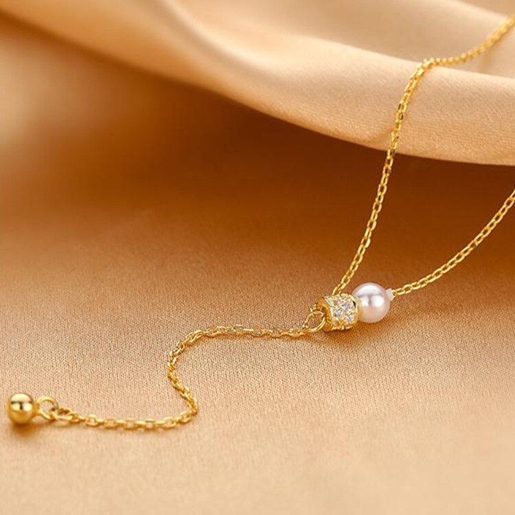 Collier-pendentif-double-anneau-en-argent-regard-925-pour-femme-perle-ronde-perle-clignotante-clavicule-bijoux