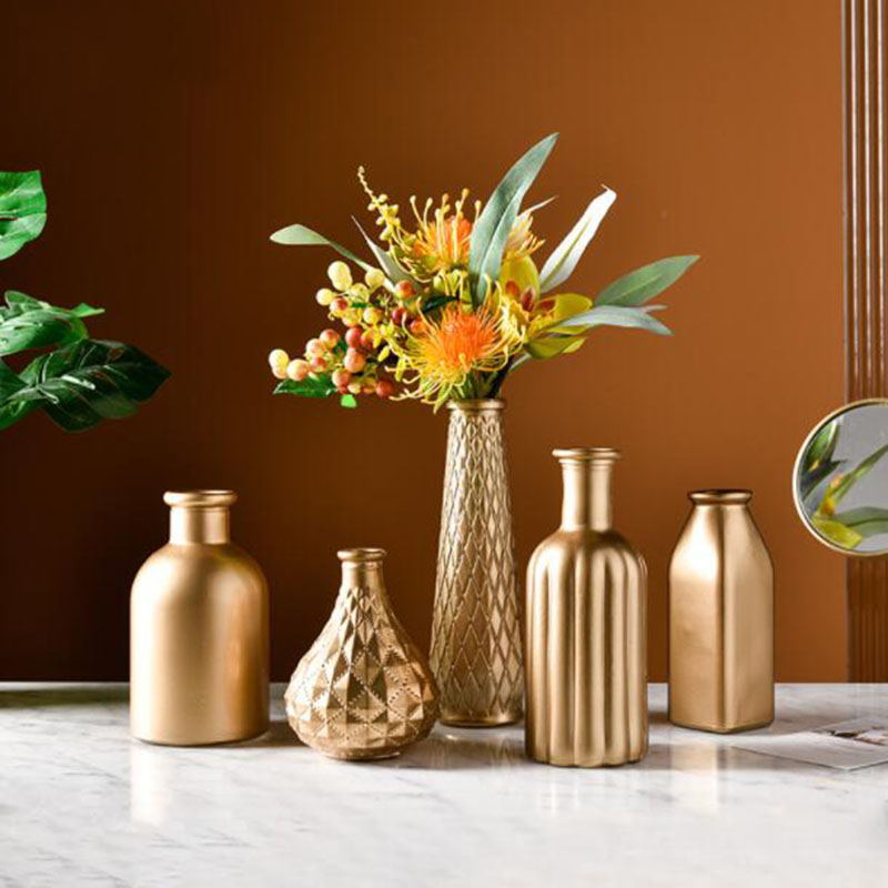 Vase en verre doré pour la décoration intérieure