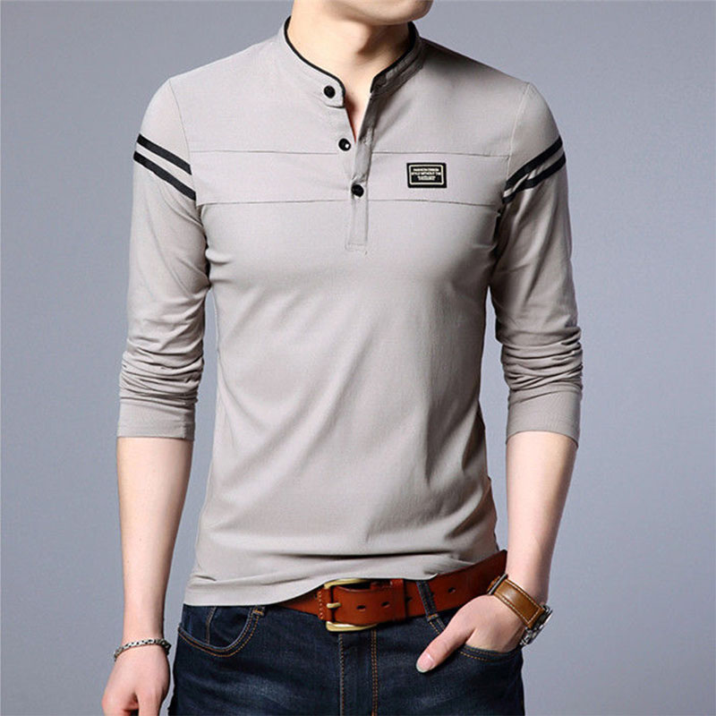 Polos-basiques-manches-longues-pour-hommes-t-shirts-minces-ray-s-v-tements-cor-ens-pour