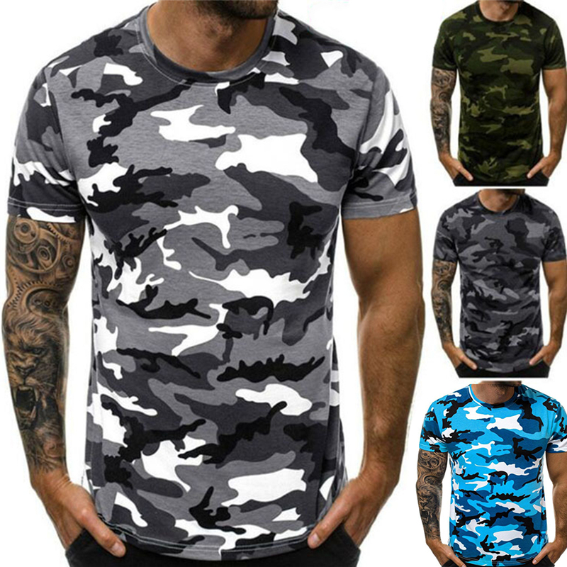 T-shirt manches courtes motif camouflage pour homme