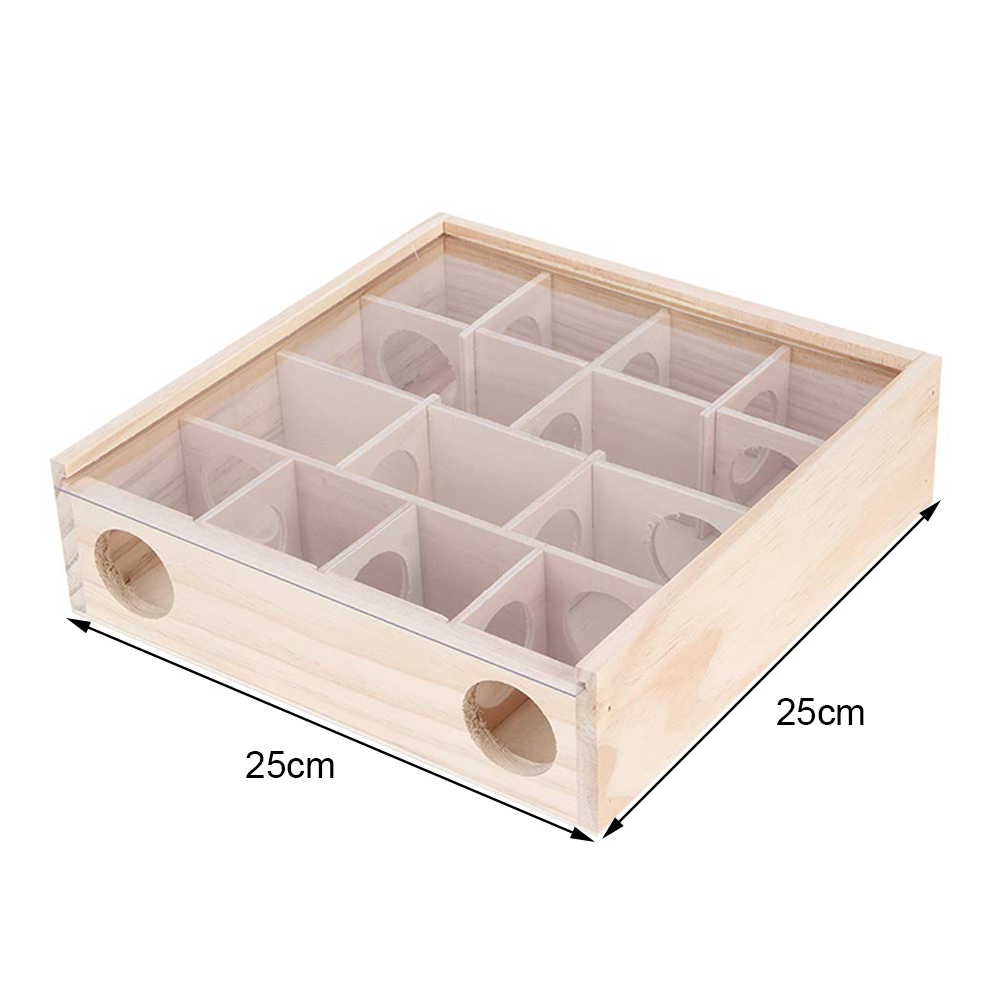 Hamster-en-bois-naturel-labyrinthe-Tunnel-jouets-pour-animaux-de-compagnie-cabane-formation-Cage-avec-couvercle