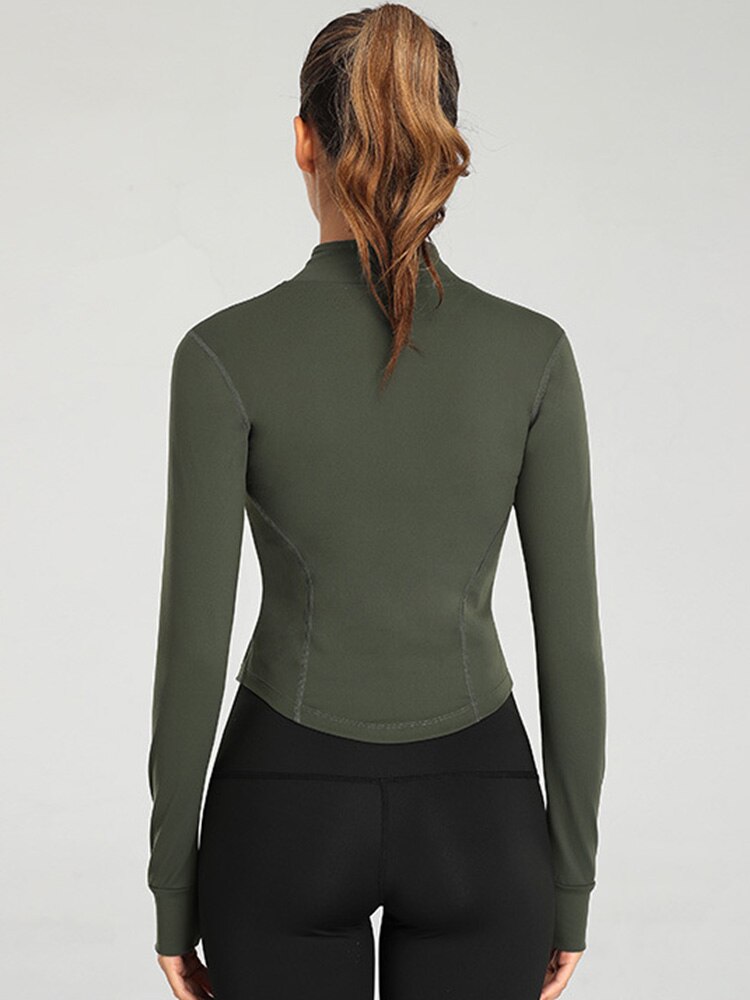 Veste-de-course-fermeture-clair-pour-femmes-haut-de-Yoga-complet-avec-trous-pour-le-pouce