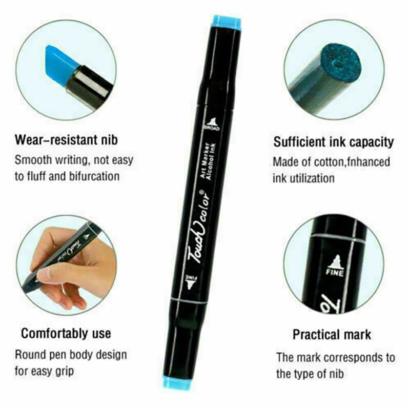 Marqueurs-d-art-pour-croquis-de-manga-stylo-feutre-CC-pinceau-pour-touristes-ensemble-de-dessin