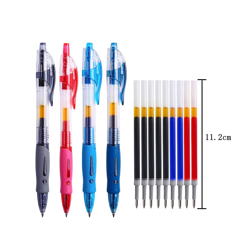 Ensemble-de-stylos-Gel-r-tractable-0-5mm-recharge-d-encre-noire-rouge-et-bleue-accessoires
