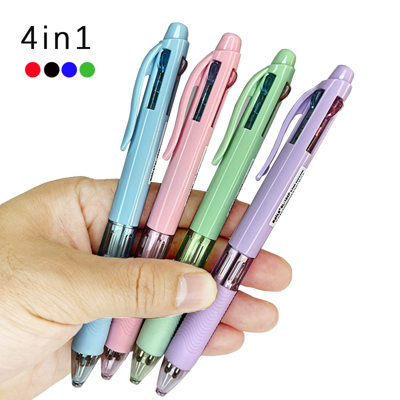 Stylos-bille-multicolores-mignons-4-en-1-stylos-bille-encre-noire-bleue-verte-et-rouge-pour