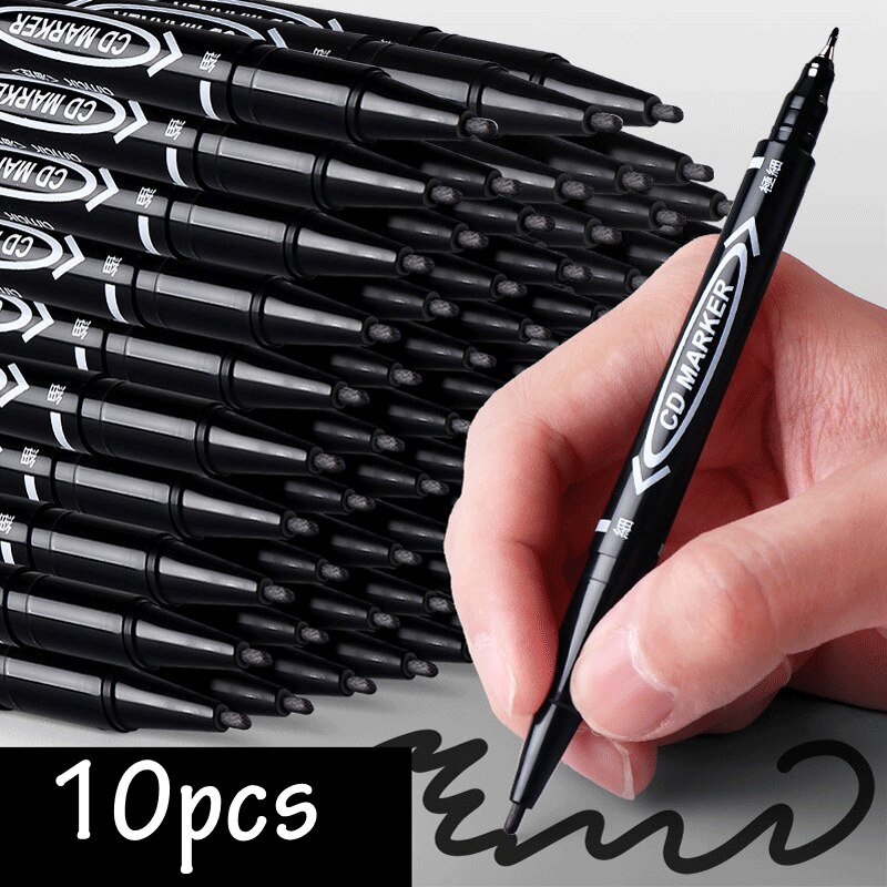 Marqueurs-d-art-color-s-en-continu-double-pointe-stylos-pointe-fine-encre-noire-grasse-tanche