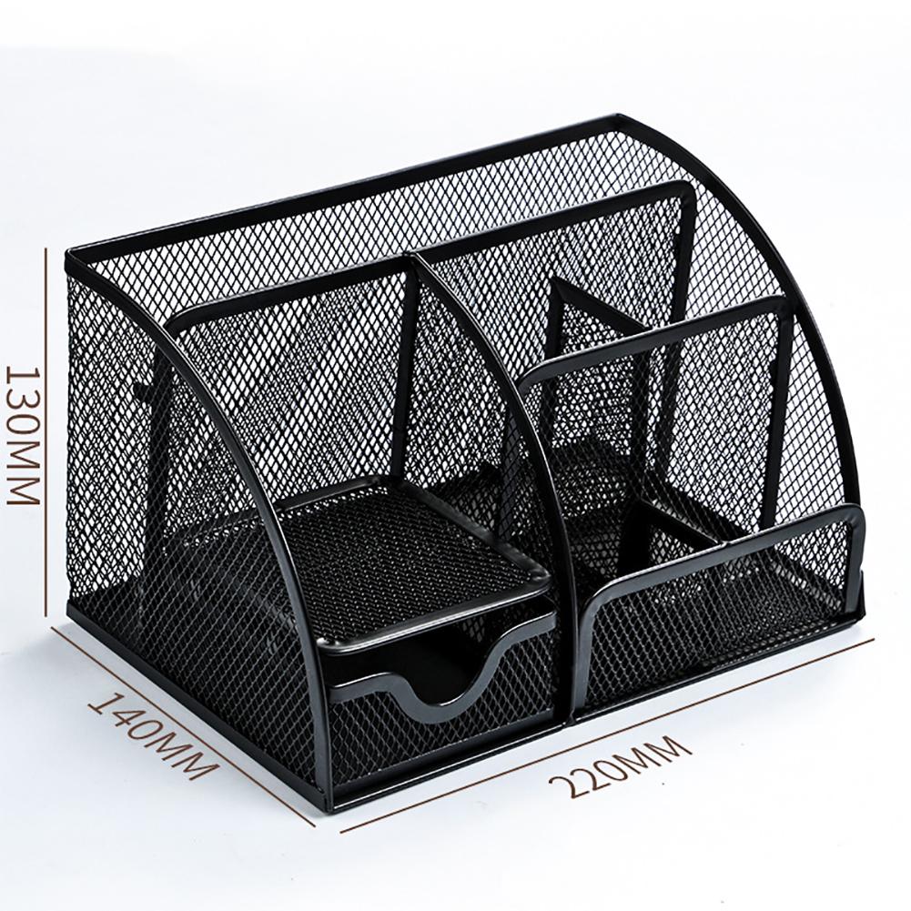 Porte-stylo-de-bureau-avec-7-compartiments-bo-te-de-rangement-en-m-tal-support-de