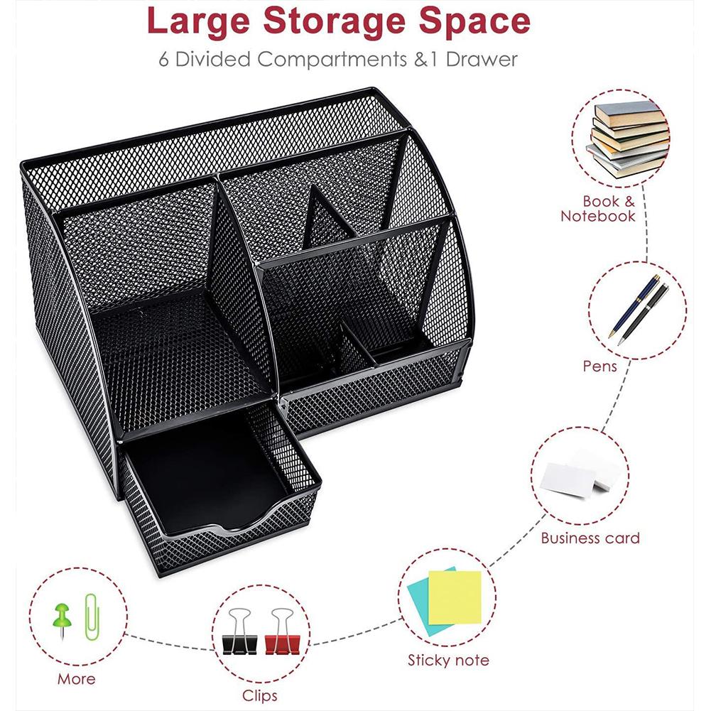 Porte-stylo-de-bureau-avec-7-compartiments-bo-te-de-rangement-en-m-tal-support-de