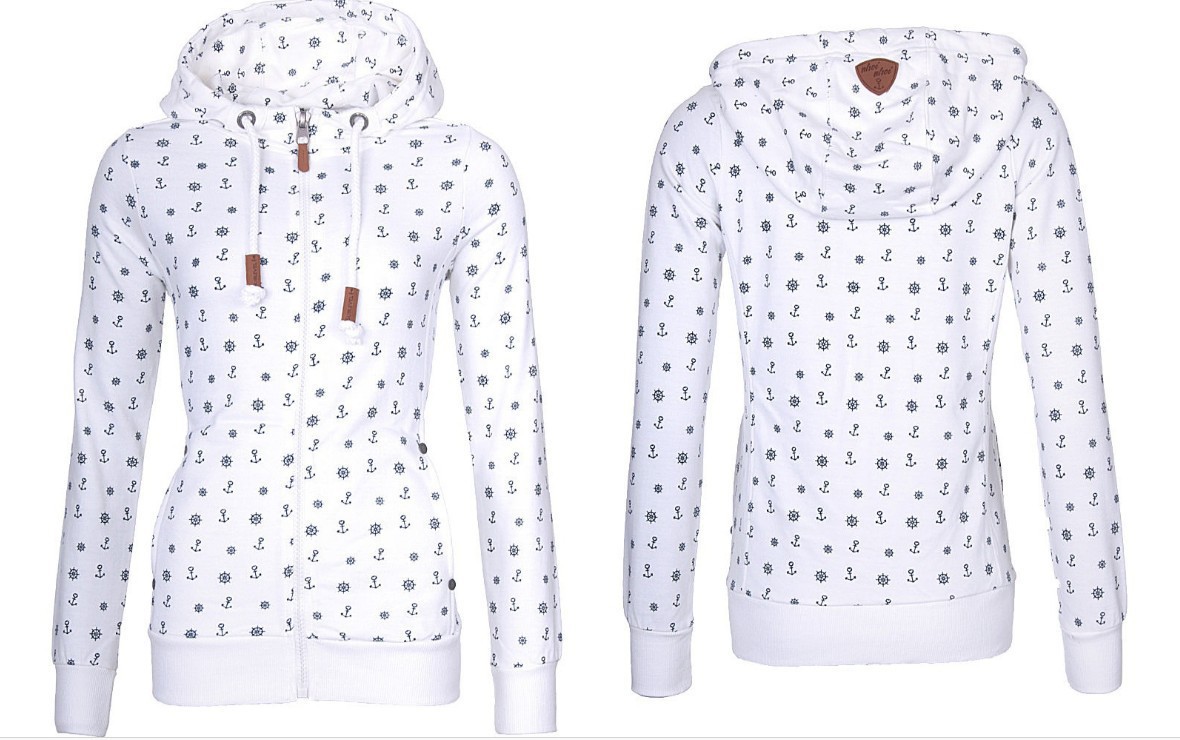 Sweat-shirt-Capuche-Surdimensionn-pour-Femme-Manteau-Imprim-Injecteur-de-Mer-Fermeture-clair-Pull-D-contract