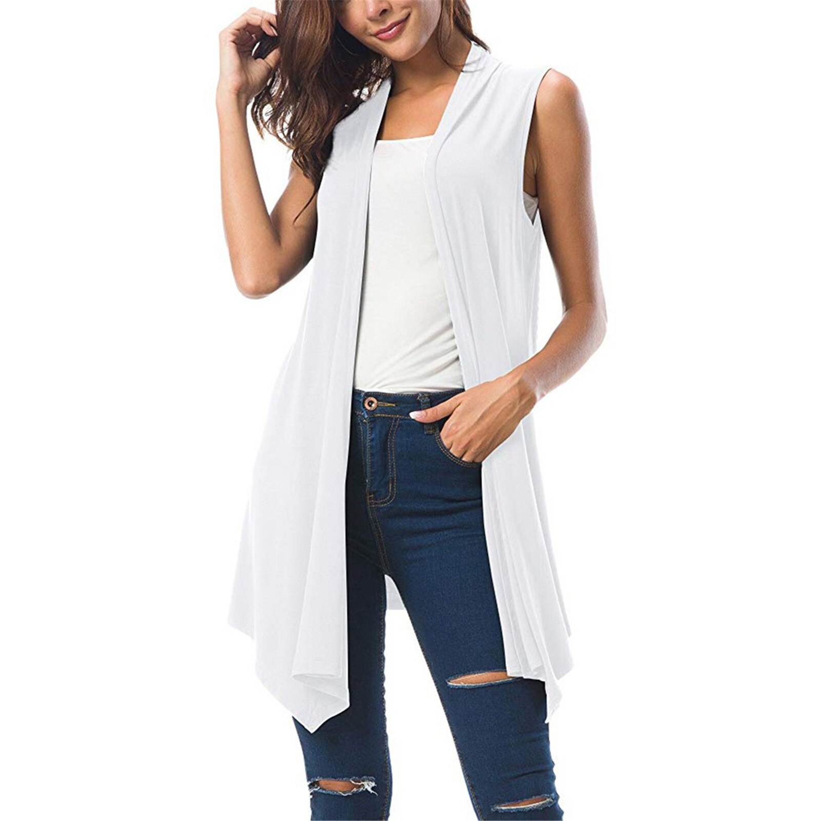 Cardigan-ouvert-devant-en-fibre-drap-e-pour-femme-ourlet-asym-trique-en-mail-cardigans-longs